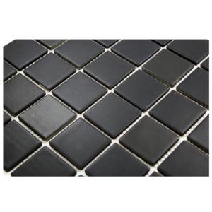 Tenedos Porcelain Premium Quality 2x2 Square Matte Mosaic Floor Wall Tile for Bathroom Shower, Kitchen Backsplash, Accent Decor on 12x12 Sheet (1 Sheet) (Black)