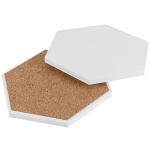 JOIKIT 30 Pack 4 Inch Ceramic Tiles for Crafts Coasters, Hexagon Unglazed Ceramic Tiles with Cork Backing Pads, Use with Alcohol Ink or Acrylic Pouring, Make Your Own Coasters