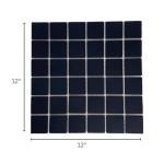 Tenedos Porcelain Premium Quality 2x2 Square Matte Mosaic Floor Wall Tile for Bathroom Shower, Kitchen Backsplash, Accent Decor on 12x12 Sheet (1 Sheet) (Black)