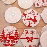 JOIKIT 30 Pack 4 Inch Ceramic Tiles for Crafts Coasters, Hexagon Unglazed Ceramic Tiles with Cork Backing Pads, Use with Alcohol Ink or Acrylic Pouring, Make Your Own Coasters