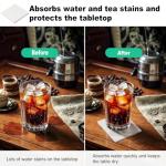 Geytetqi 50 PCS 3.54 Inch Blank Ceramic Coasters with Cork Backing Pads, 3.54x3.54 Inch Square Unglazed Ceramic Coasters Tiles for Crafting, Absorbent Ceramics Coaster for Drink