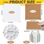 Fesorsi 12 Pcs Square Ceramic Tiles for Crafts, Ceramic Tiles 4x4 Inches with Iron Storage Shelf and Cork Backing Pads, Unglazed Ceramic Tile for Painting, Alcohol Ink, Acrylic Pouring