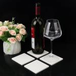 Geytetqi 50 PCS 3.54 Inch Blank Ceramic Coasters with Cork Backing Pads, 3.54x3.54 Inch Square Unglazed Ceramic Coasters Tiles for Crafting, Absorbent Ceramics Coaster for Drink