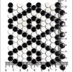 Tenedos Penny Round Mix Matte White with Gray or Black Selection Porcelain Mosaic Tile for Floor and Wall Bathroom and Kitchen Backsplash (Box of 20 Sheets) (Black and White)