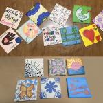 Geytetqi 50 PCS 3.54 Inch Blank Ceramic Coasters with Cork Backing Pads, 3.54x3.54 Inch Square Unglazed Ceramic Coasters Tiles for Crafting, Absorbent Ceramics Coaster for Drink