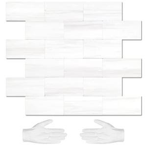 STICKGOO 10-Sheet Subway Tile Peel and Stick Backsplash, Star White Marble Look Dolomite Kitchen Backsplash Wall Tile, PVC Stick on Backsplash for Kitchen