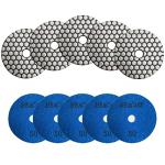 Meacase 10Pcs 4 inch Grit 50 Dry Diamond Polishing Pads for Dry Polishing Porcelain Tiles Granite Marble Stone