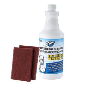 ZAP! Professional Tile & Grout Restorer | Cleans & Restores Porcelain, Fiberglass, Tile, & Grout Surfaces | Rust & Hard Water Remover | Kitchens & Bathroom Porcelain Sinks, Toilets, & Tubs
