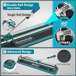 Seeutek Manual Tile Cutter, 17 inch Professional Porcelain Ceramic Tile Cutter, Double Rails Design Tile Cutter Tool with Tungsten Carbide Cutting Wheel