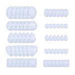 PandaHall Elite 60 Pcs Half Round Flat Back Clear Glass Dome Tile Cabochon 10 Styles for Photo Pendant Craft Jewelry Making