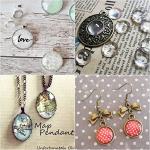 PandaHall Elite 60 Pcs Half Round Flat Back Clear Glass Dome Tile Cabochon 10 Styles for Photo Pendant Craft Jewelry Making