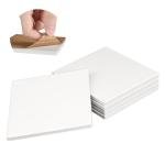 IHDYPPEW 50 Pack 4 x 4 Inch Square Ceramic Tiles for Crafts, Blank Ceramic Coasters with Cork Backing Pad, Perfect for Painting, Alcohol Ink, Acrylic Pouring - DIY Coaster(Unglazed)
