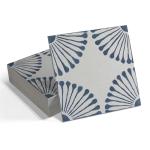 INNO STICKERS 16-Sheet Peel and Stick Floor and Wall Tile, 9" x 9" Blue Stone Composite Self Adhesive Vinyl Flooring, Patterned Flower Groutble Backsplash Tile for Kitchen Bathroom Shower