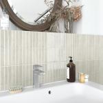 Alwayspon 10 Sheets 12x12inch Beige 3D Vinyl Backsplash Tiles, Self-Adhesive Peel and Stick Wall Tile Stickers Stick on Subway Tiles for Kitchen Bathroom Wall