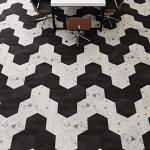 Lucida Surfaces Luxury Vinyl Floor Tiles | Glue Down Adhesive Flooring | Marble Look Hexagon Shaped Tile | MosaiCore | Single Sample Tile