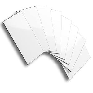 AULIGET 3" x 6" Subway Tile Peel and Stick Backsplash, Thick PVC Stick on Wall Tiles for Backsplash Kitchen, Bathroom, Laundry Room, Camper, Fireplace (100, Polished White Tile Look)