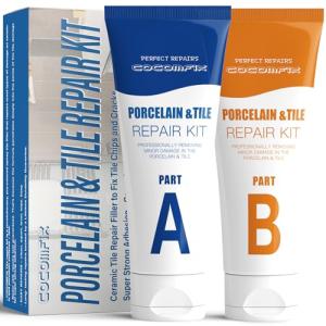 Tile Repair Kit, Ceramic Tile Chip Repair Kit(White), Floor Cracked Tile Repair Filler - Quickly Fix Tile Chips, Cracks with Super Strong Adhesion for Porcelain, Ceramic, Acrylic, Fiberglass, Enamel