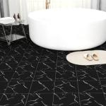 10-Pack Peel and Stick Floor Tiles Vinyl Floor 12 x 12 inch Self Adhesive Waterproof Flooring Planks DIY for Bathroom, Kitchen, Living Room, RV, Cover 10 Sq. Ft, Black Vein Marble