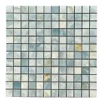 Tenedos HTC175 Aqua Celeste Glossy Blue Green 1x1 Porcelain Mosaic Tile – Elegant Sheet for Bathroom Walls, Kitchen Backsplashes, Shower & Pool Use (1 Sheet)