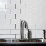 AULIGET 3" x 6" Subway Tile Peel and Stick Backsplash, Thick PVC Stick on Wall Tiles for Backsplash Kitchen, Bathroom, Laundry Room, Camper, Fireplace (100, Polished White Tile Look)