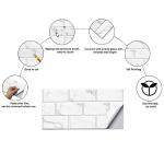 12-Sheet White Peel and Stick Wallpaper, Subway Tile 6''x12'' Self Adhesive Wall Tiles Waterproof PVC Stick on Backsplash Vinyl Decorative Tiles Stickers for Kitchen Bathroom
