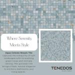 Tenedos HTC175 Aqua Celeste Glossy Blue Green 1x1 Porcelain Mosaic Tile – Elegant Sheet for Bathroom Walls, Kitchen Backsplashes, Shower & Pool Use (1 Sheet)