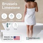 Dumawall+ Waterproof Wall Tiles, Easy-to-Install, Tongue & Groove System, UV Resistant, Strong & Durable | No Grouting, Cut with Hand Tools, Brussels Limestone (8 Pack)
