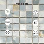 Tenedos HTC175 Aqua Celeste Glossy Blue Green 1x1 Porcelain Mosaic Tile – Elegant Sheet for Bathroom Walls, Kitchen Backsplashes, Shower & Pool Use (1 Sheet)