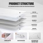 10pcs Marble Peel and Stick Waterproof Wall Panels,Heat-Resistant Backsplash Tile, 23.6"x11.8" PVC Foam Wall Sticker for Kitchen,Living Rooms,Bedrooms TV Walls,White Gray Slightly beige(Not Real Tile)