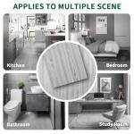 18 Sq. Ft Floor Tiles Peel and Stick Vinyl Floor 36 x 6 inch Luxury Self Adhesive Waterproof Flooring Planks DIY for Kitchen, Living Room, Shops, RV, Wood Look Plank, 12-Pack, Nature Gray