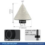 Diamond Beveling Chamfer Bit 2" (50mm) Porcelain Ceramic Tile Cutter with Core Drill Bit Hex Shank Adapter for Diamond Hole Saw Enlarging Trimming Polishing Shaping Existing Holes