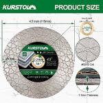 KURSTOL Diamond Cutting Disc - 4.5"/115mm Dual-Purpose Tile Diamond Saw Blade,Angle Grinder Blade Arbor 7/8"-5/8" for Cutting and Grinding Ceramic Tiles,Porcelain,Granite,Marble