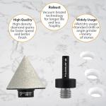 Diamond Beveling Chamfer Bit 2" (50mm) Porcelain Ceramic Tile Cutter with Core Drill Bit Hex Shank Adapter for Diamond Hole Saw Enlarging Trimming Polishing Shaping Existing Holes