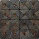 DICOFUN Peel and Stick Wall Backsplash, Stick on Tiles Backsplash for Kitchen and Bathroom (10, Rust Slate Mixed Glass)