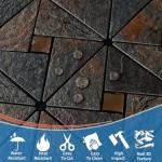 DICOFUN Peel and Stick Wall Backsplash, Stick on Tiles Backsplash for Kitchen and Bathroom (10, Rust Slate Mixed Glass)