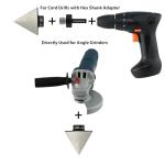 Diamond Beveling Chamfer Bit 2" (50mm) Porcelain Ceramic Tile Cutter with Core Drill Bit Hex Shank Adapter for Diamond Hole Saw Enlarging Trimming Polishing Shaping Existing Holes