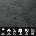 AULIGET 40-Piece Black Slate Peel and Stick Backsplash Wall Tiles, 3" x 12" PVC Faux Stone Stick on Tiles for Backsplash Kitchen, Bathroom, Laundry Room, Camper, Fireplace