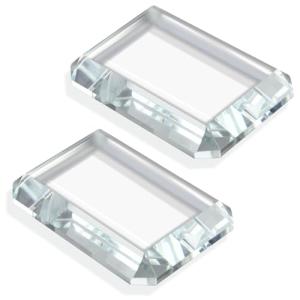 Lainballow 2 Pack Rectangular Glass Paperweight, Paperweight Decorative Blocks, Clear Glass Tiles for Crafts, Home Decoration, Ornaments Book, Maps