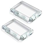 Lainballow 2 Pack Rectangular Glass Paperweight, Paperweight Decorative Blocks, Clear Glass Tiles for Crafts, Home Decoration, Ornaments Book, Maps