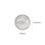 Tutuxio 100pcs 25mm Glass Dome Cabochons Clear Round Tiles, Transparent Half Round Flat Back Non-calibrated for DIY Crafts, Necklace Pendant, Jewelry Making