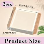 Seajan 2 Pcs Glass Paperweight Office Clear Glass Tiles Paperweight Decorative Block for Home Decor Crafts Projects Ornaments Book Daily Office Gifts(Square)