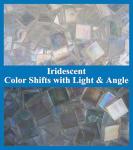 Samjobroad Transparent Glass Mosaic Tiles for Crafts – 0.66lb Iridescent Mosaic Pieces, Square Stained Glass Tiles (0.59 Inch) for Candle Holders, Trays, Coasters & Home Décor