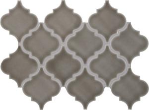 MSI Glazed Arabesque Ceramic Wall Tile for Bathroom, Kitchen Backsplash, Shower Wall Tile, and Accent Wall Tile 10.83 in. x 15.5 in. Mesh-Mounted Mosaic Tile, Dove Gray (11.7 sq.ft./case)