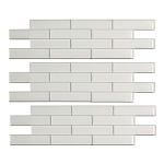Aspect Peel and Stick Backsplash 12.5in x 4in Subway Frost Matted Glass Tile for Kitchen and Bathrooms (3-Pack)