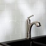 Aspect Peel and Stick Backsplash 12.5in x 4in Subway Frost Matted Glass Tile for Kitchen and Bathrooms (3-Pack)