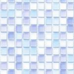 HOMETITUTE 10PCS 12x12 Inch Frost Blue White Gradient Mosaic Glass Floor Tiles Peel and Stick Removable Self Adhesive DIY Vinyl Flooring Stickers for Kitchen Bathroom Living Room Entryway Home Decor