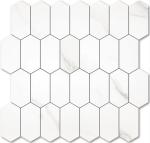 Vamos Tile Long Hexagon Peel and Stick Backsplash Tile - 10 Sheets Stick on Backsplash for Kitchen and Bathroom 12.4 x 12 Inch White Marble Look PVC Self Adhesive Mosaic Wall Tiles