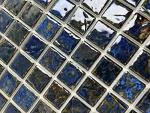 Tenedos Storm Blue Square Wavy Porcelain Mosaic Tile for Kitchen Backsplash, Pool Tile, Bathroom Wall, Accent Wall (Box of 10 Sheets - 10.60 Square feet) (1 X 1)