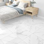 WESTICK White Marble Peel and Stick Bathroom Floor Tile Self Adhesive Vinyl Tiles Peel and Stick Floor Waterproof Vinyl Flooring for Kitchen Bedroom Living Room Garage Camper RV 10 Pcs 12 x 12 inch