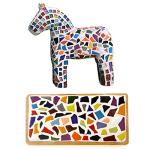 200g Ceramic Mosaic Tiles for Crafts,Irregular Stained Ceramic 0.2"x0.8" Porcelain Mosaic Tiles for Home Decoration (Panchromatic)